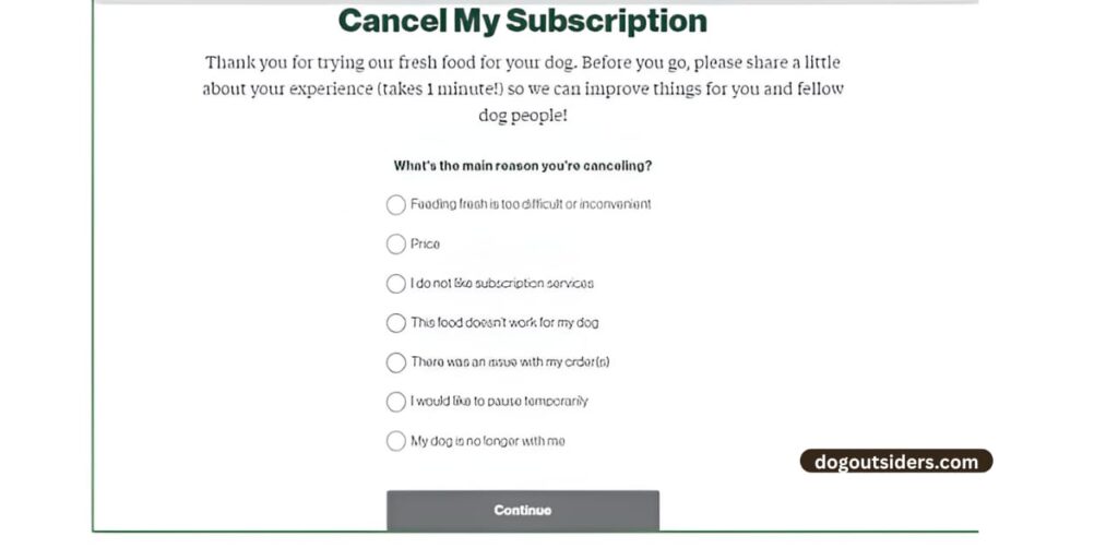 Select "Cancel my subscription