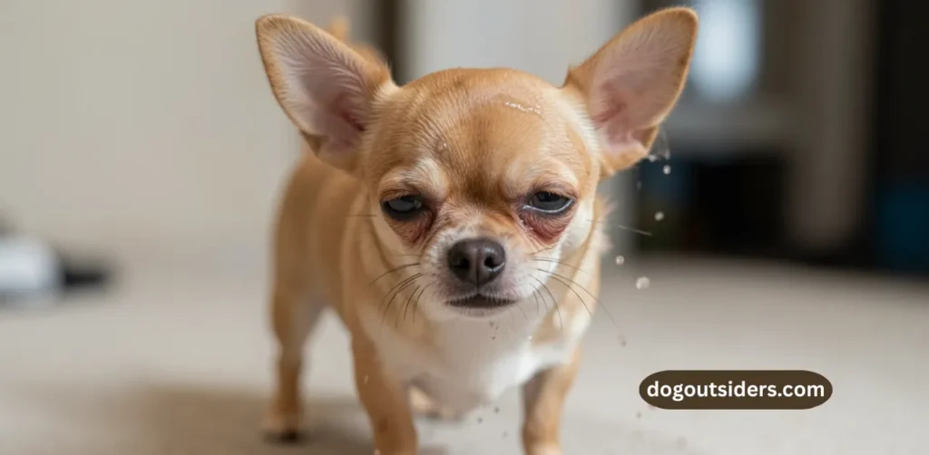 chihuahua showing signs of hypoglycemia shaking