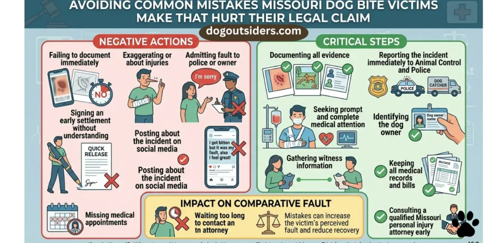 Common mistakes Missouri dog bite victims make that hurt their legal claim