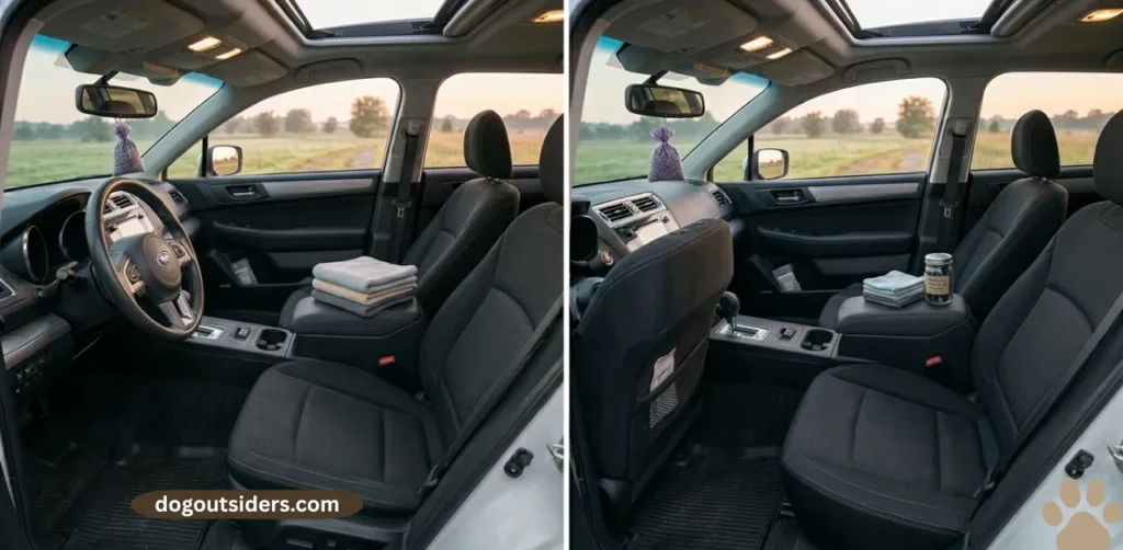 Ventilating car to prevent wet dog smell buildup 