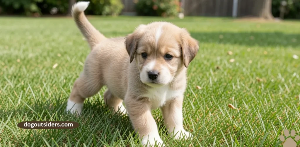 puppy transitioning from indoor potty pad to outdoor grass training