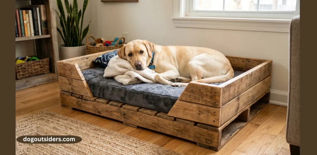 Pallet bed frame with memory foam insert